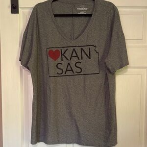 Gray Kansas Graphic T-Shirt